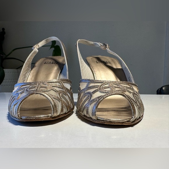 Stuart Weitzman open toe high heels sandals light gold (silver gold), EU 38 1/2 - Picture 15 of 16